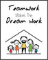 Posterizer 1 pcs-team work makes the dream work-motivational quote-Kids Room Art-Teachers & Classrooms-decor for nursery toddlers kids room- UNFRA...